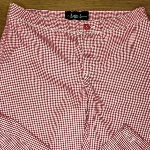 l.e.i. Red & White Checkered Crop Pants - Picture 2 of 9